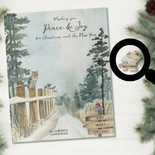 Puzzle Sentier boisé Texte facultatif Noël d'hiver enneig