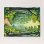Puzzle Sentier de la forêt verte | Aquarelle de la nature (Horizontal)