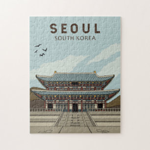 Puzzle Séoul Corée du Sud Voyage Art Vintage