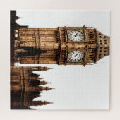 Puzzle Sepia Big Ben Tower Travel Art (Horizontal)
