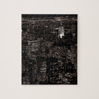 Puzzle Sepia New York City Night Skyline