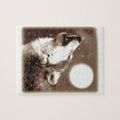 Puzzle Sepia Wolf & Moon (Horizontal)