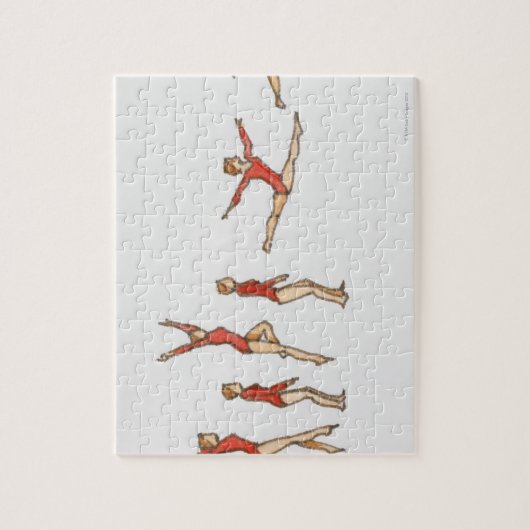 Puzzle Séquence d'illustrations montrant la gymnaste fémi (Vertical)
