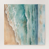 Puzzle Serene Watercolor Beach Waves - Ocean Vibes (Horizontal)