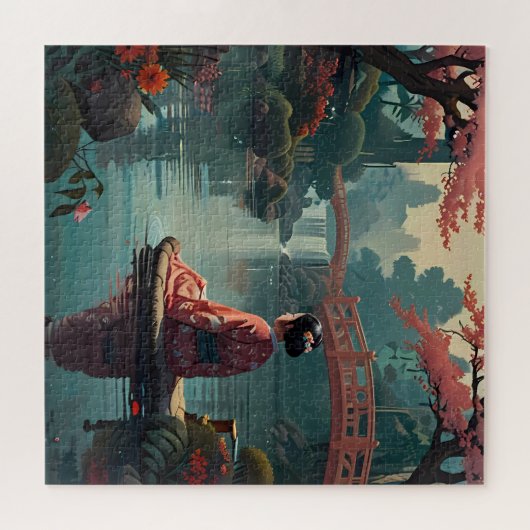 Puzzle "Sérénité au coucher du soleil : l'art chinois tra (Horizontal)