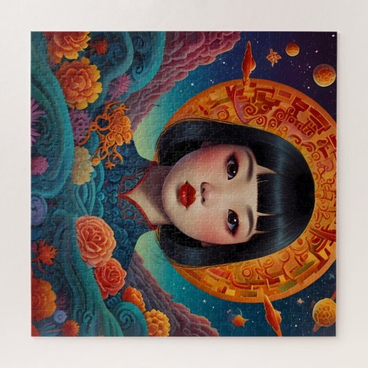 Puzzle "Sérénité au coucher du soleil : l'art chinois tra (Horizontal)