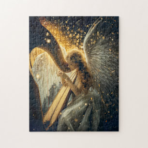 Puzzle Sérénité Céleste Ange Féminin Jouant de la Harpe