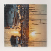 Puzzle Sérénité du coucher de soleil sur la marina (Horizontal)