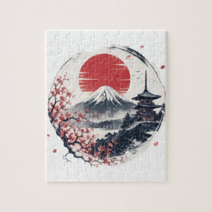 Puzzle Sérénité du coucher de soleil sur le mont Fuji – A