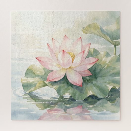 Puzzle Sérénité Lotus Rose Aquarelle (Vertical)