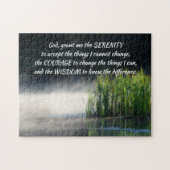 Puzzle Serenity Prayer Cattails Dans Mist Inspiration    (Horizontal)