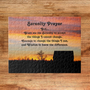 Puzzle Serenity Prière Coucher de soleil Silhouette Paysa