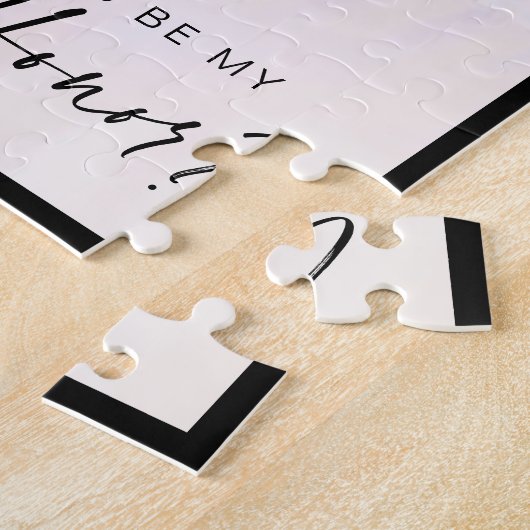 Puzzle Serez-vous mes matrons d'honneur Brush Script phot (Côté)