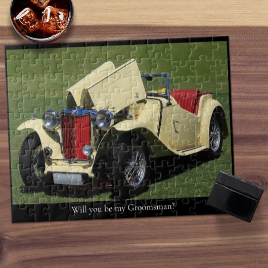 Puzzle Serez-Vous Mon Groomsman ? Voiture Vintage