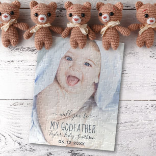 Puzzle Serez-Vous Mon Parrain Mignonne Photo Personnalisé