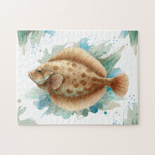 Puzzle - Série aquarelle : Fond/poisson plat (Horizontal)