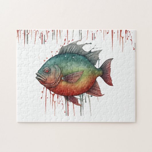 Puzzle - Série aquarelle : Piranha (Horizontal)