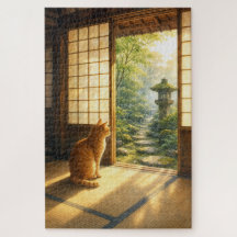 series_3_2|Morning Tatami Tabby Cat Japanese Art