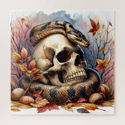 Puzzle Serpent Avec Crâne Automne (Vertical)