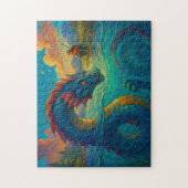 Puzzle Serpent de mer drôle jouant avec un imaginaire pêc (Vertical)