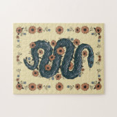 Puzzle Serpent floral (bleu) (Horizontal)