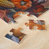Puzzle Setter Anglais Chien Automne Récolte Action de Grâ (Côté)