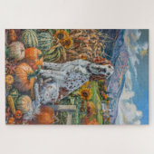 Puzzle Setter Anglais Chien Automne Récolte Action de Grâ (Horizontal)