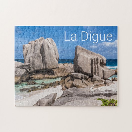 Puzzle Seychelles La Digue Anse Marron Beach Vintage (Horizontal)