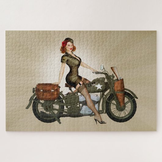 Puzzle Sgt Davidson Armée Moto Pinup (Horizontal)