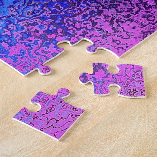 Puzzle Shades Blue & Purple Shiny Abstrait Ajouter un nom (Côté)