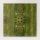 Puzzle Shamrock à quatre feuilles de trèfle vert bois et  (Horizontal)