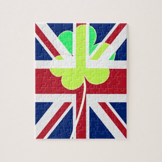 Puzzle Shamrock du drapeau irlandais britannique Clover S (Vertical)
