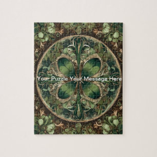 Puzzle Shamrock vert Mandala