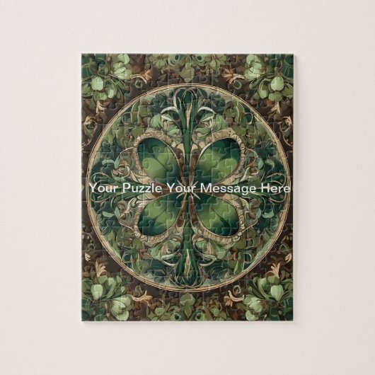 Puzzle Shamrock vert Mandala (Vertical)