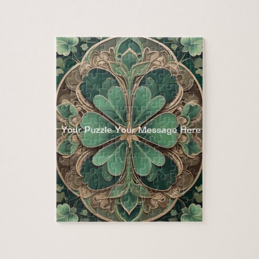 Puzzle Shamrock vert Mandala (Vertical)