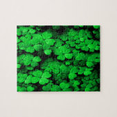 Puzzle Shamrocks and Hearts Saint Patrick's Day Green (Horizontal)