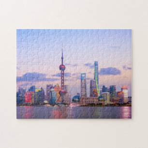 Puzzle Shanghai Chine Asie Landmark Sunset Skyline