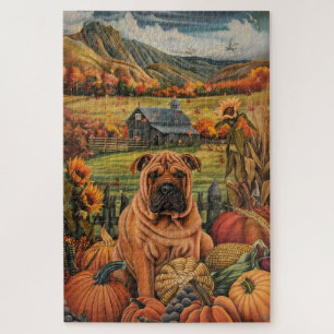Puzzle Shar Pei Chien Action de grâce de la récolte d'aut