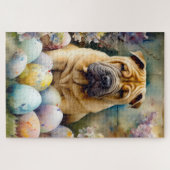 Puzzle Shar Pei Chien avec Oeufs de Pâques Vacances (Horizontal)