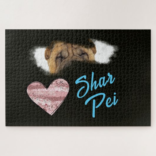 Puzzle Shar Pei Eyes couleur solide 1000 pièce (Horizontal)