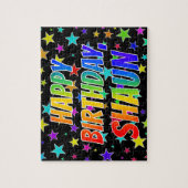 Puzzle "SHAUN" Prénom, Amusant "HEUREUX ANNIVERSAIRE" (Vertical)