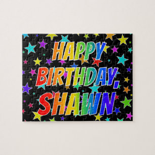 Puzzle "SHAWN" Prénom, amusant "HEUREUX ANNIVERSAIRE"
