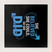 Puzzle She Believed She Could, So She Did (Horizontal)