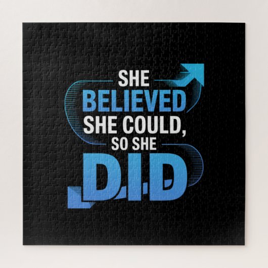 Puzzle She Believed She Could, So She Did (Vertical)