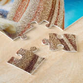 Puzzle Sheep in hammock under palm tree (Côté)