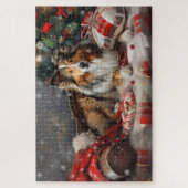 Puzzle Sheltie Noël Fête (Vertical)