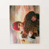 Puzzle Shepard Boy avec Lamb Pakistan. (Vertical)