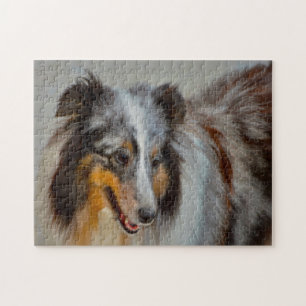 Puzzle Shetland Sheep Chien Jigsaw.