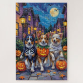 Puzzle Shetland Sheepdogs in Halloween Costumes (Vertical)