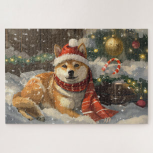 Puzzle Shiba Inu Chien Festive de Noël